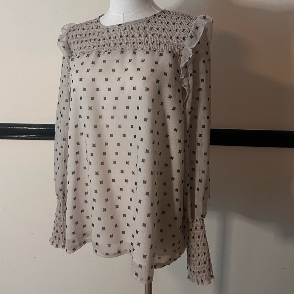 To My Lovers Smocked Ruffle Blouse – Size M
